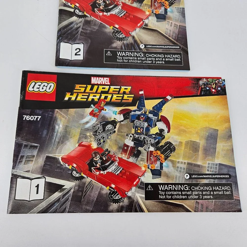 Lego Iron Man Avengers 76077 1 & 2 Manual Instruction Book ONLY No Brick Fig